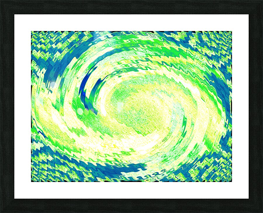 Abstract Lilies Swirl in Green and Blue  Picture Frame print