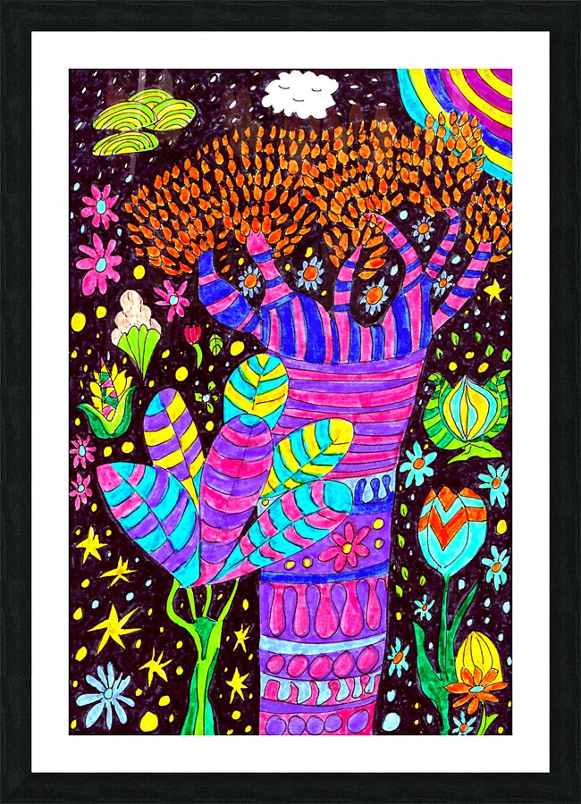 Abstract Whimsical Plants Picture Frame print