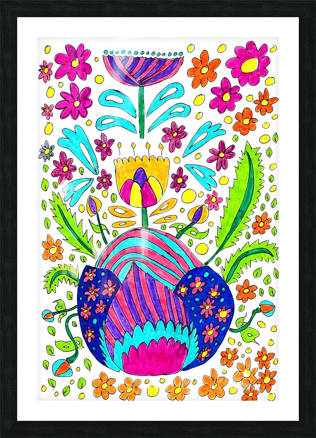 Abstract Vibrant Florals Picture Frame print
