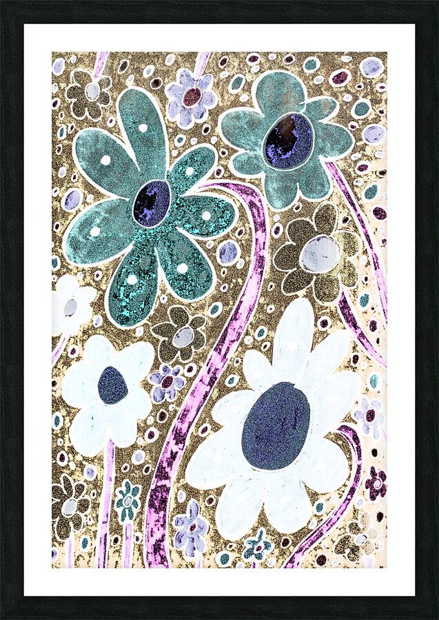 Abstract Decorative Flowers Picture Frame print