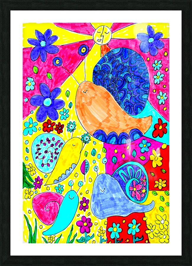 Abstract Cute Snails Picture Frame print