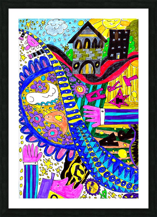 Abstract Doodle Creativity Picture Frame print