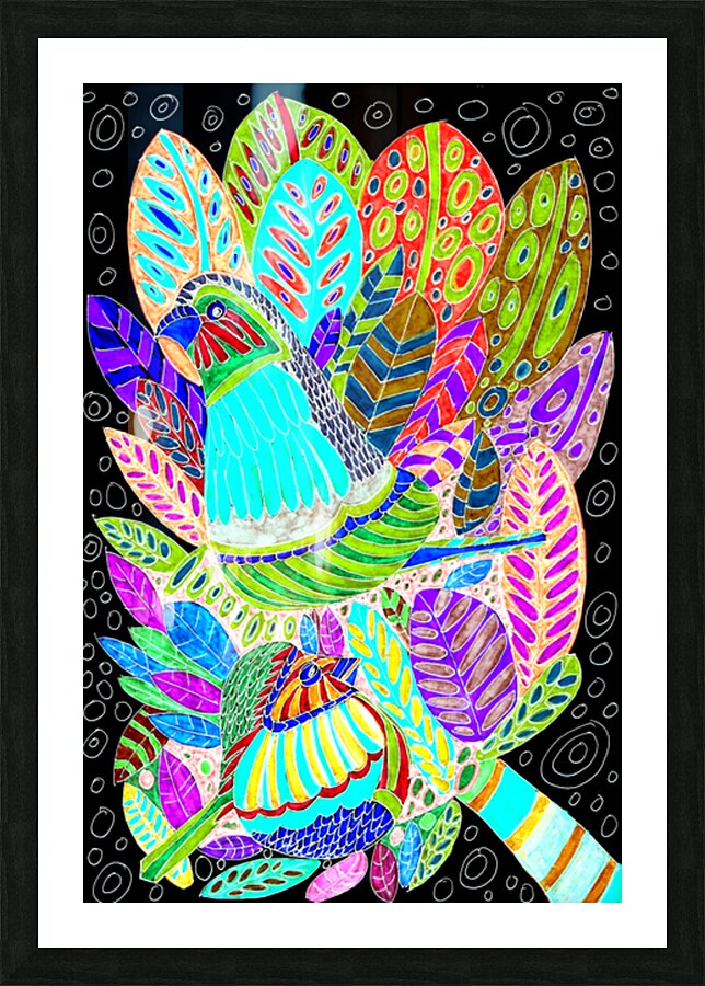 Abstract Pastel Birds Picture Frame print