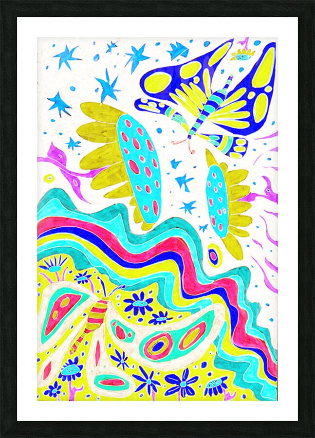 Abstract Vibrant Butterflies Picture Frame print