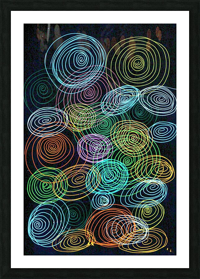 Abstract Colourful Spirals Picture Frame print