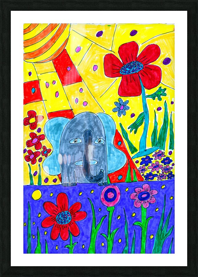 Abstract Colourful Elephant Picture Frame print