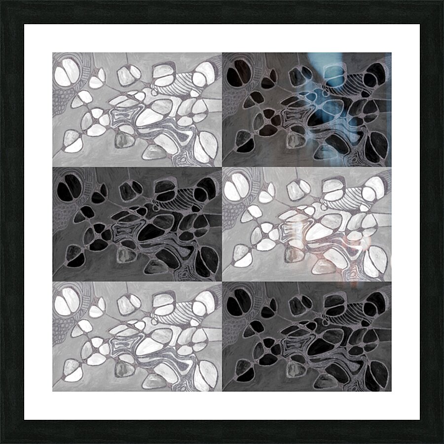 Abstract Monochrome Neurographic Design Picture Frame print