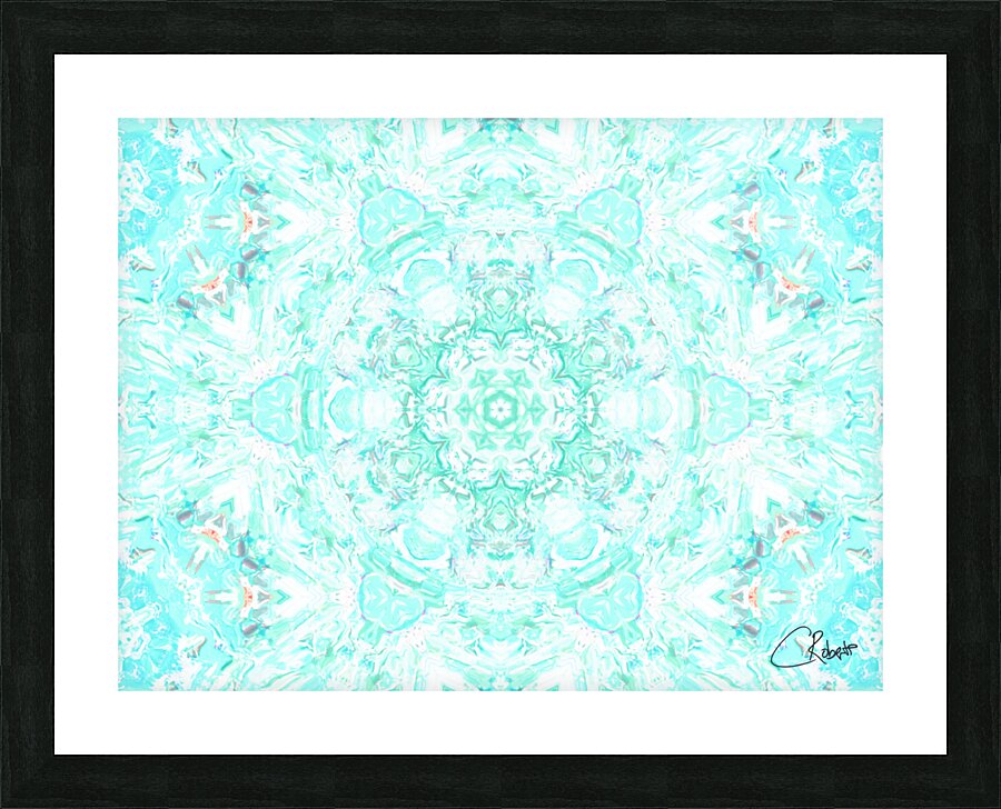  Abstract Colours Collide in Lime Greens and Whites  Picture Frame print