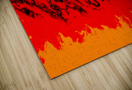 Vibrant Red and Black Abstract Forest Catriona Roberts Nature Photography and Designs puzzle