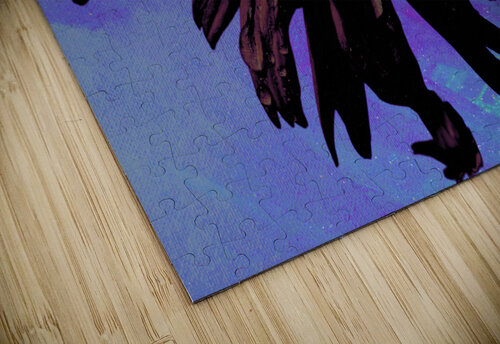 Abstract Dark Pink Daisy Flower on a Bluey Pink Abstract Background Catriona Roberts Nature Photography and Designs puzzle