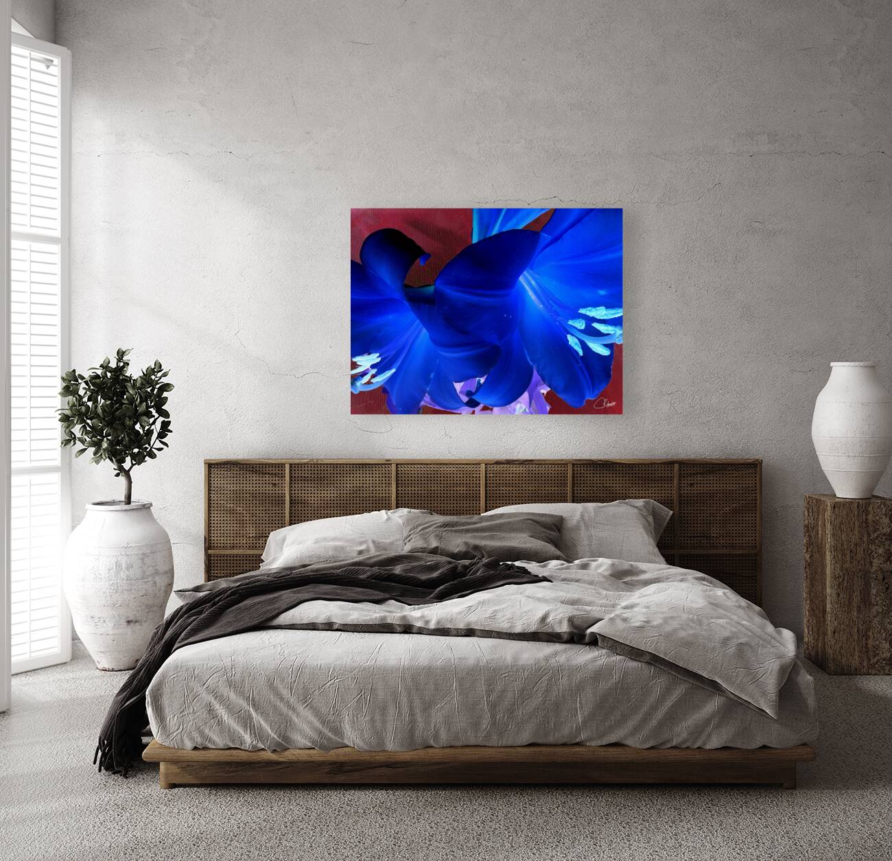  Abstract Colour Popping Lilies Reproduction