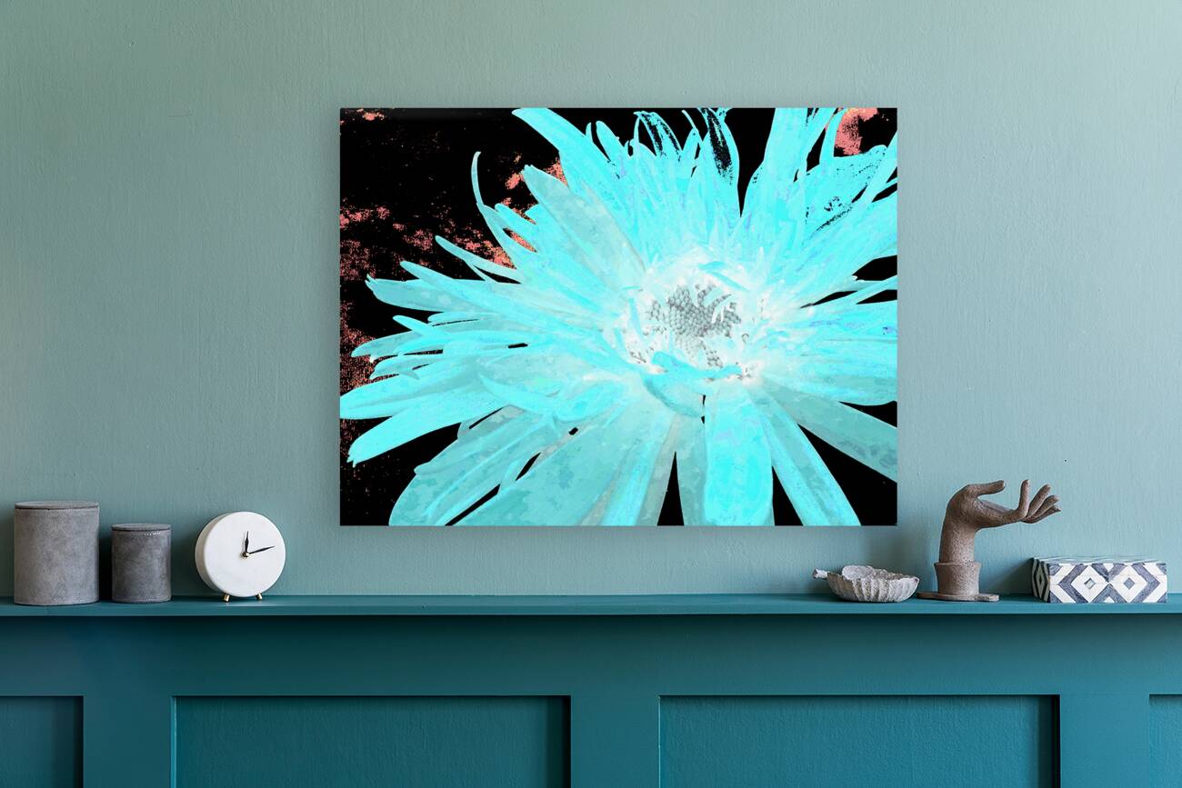 Abstract Turquoise Daisy Flower Reproduction