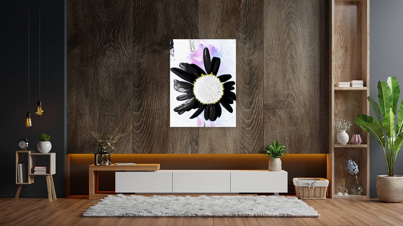 Abstract Daisy with Black Petals  Reproduction