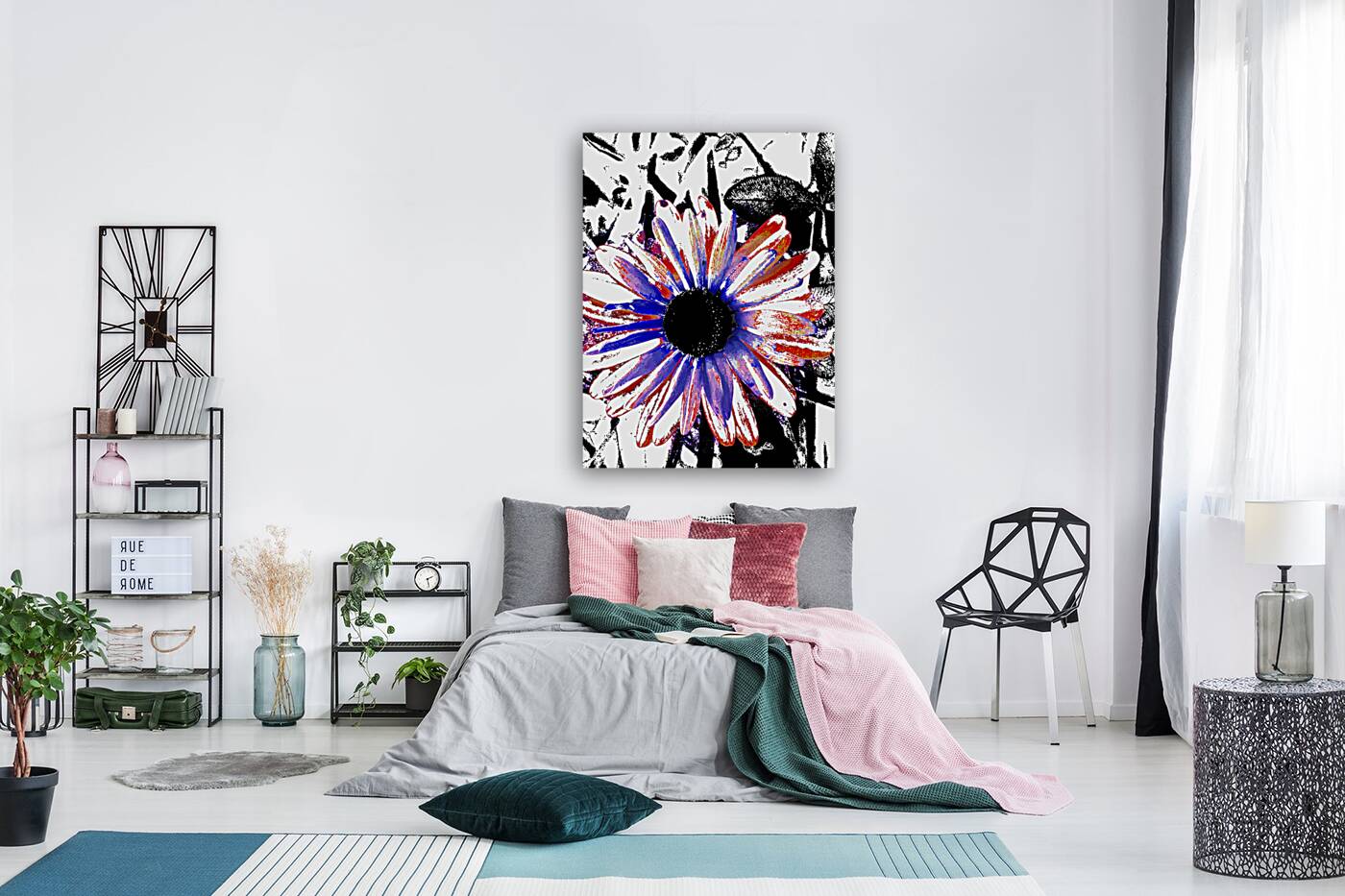 Abstract Vibrant Contrasting Daisy Flower Reproduction