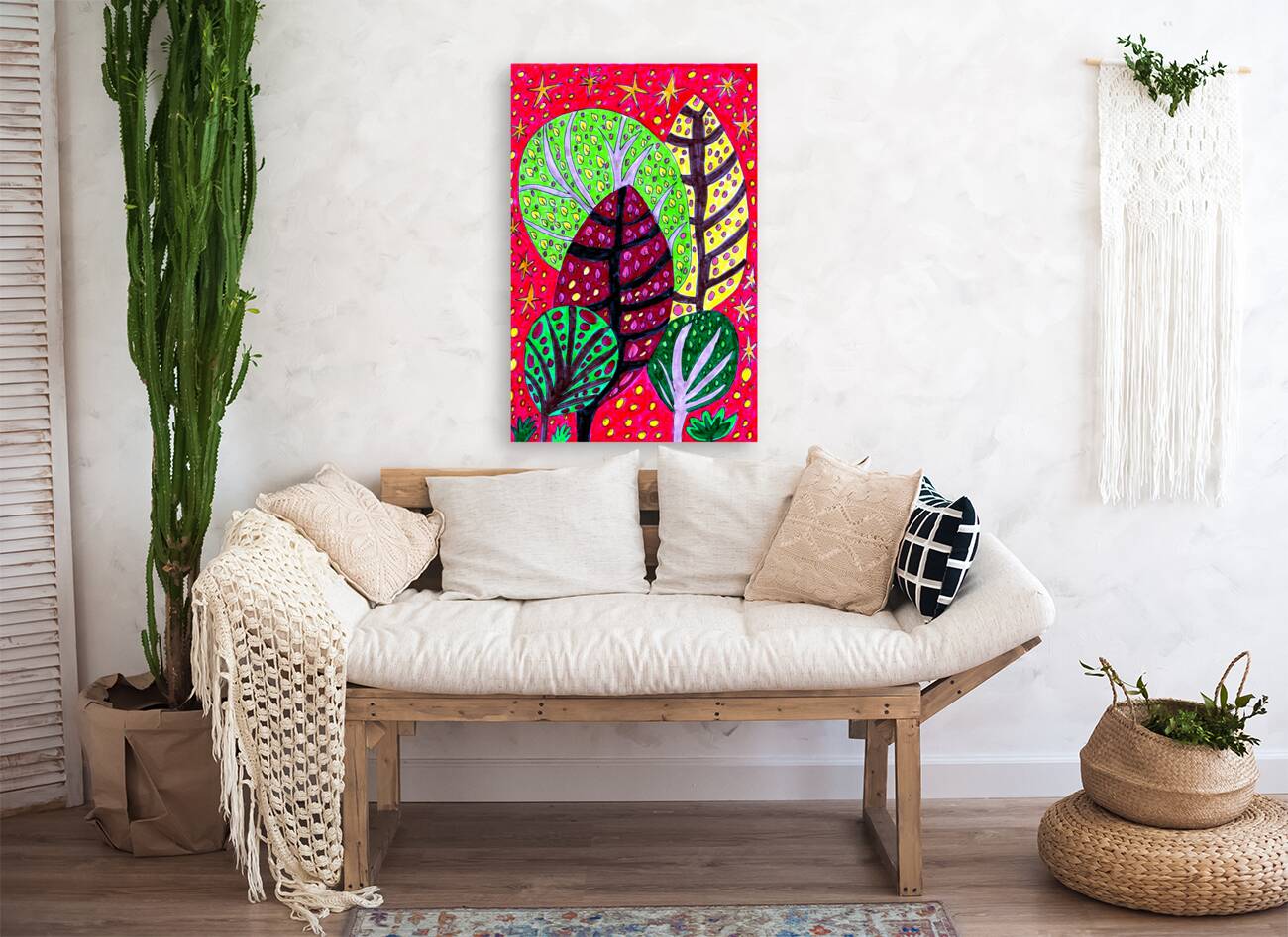 Five Abstract Doodle Trees Reproduction