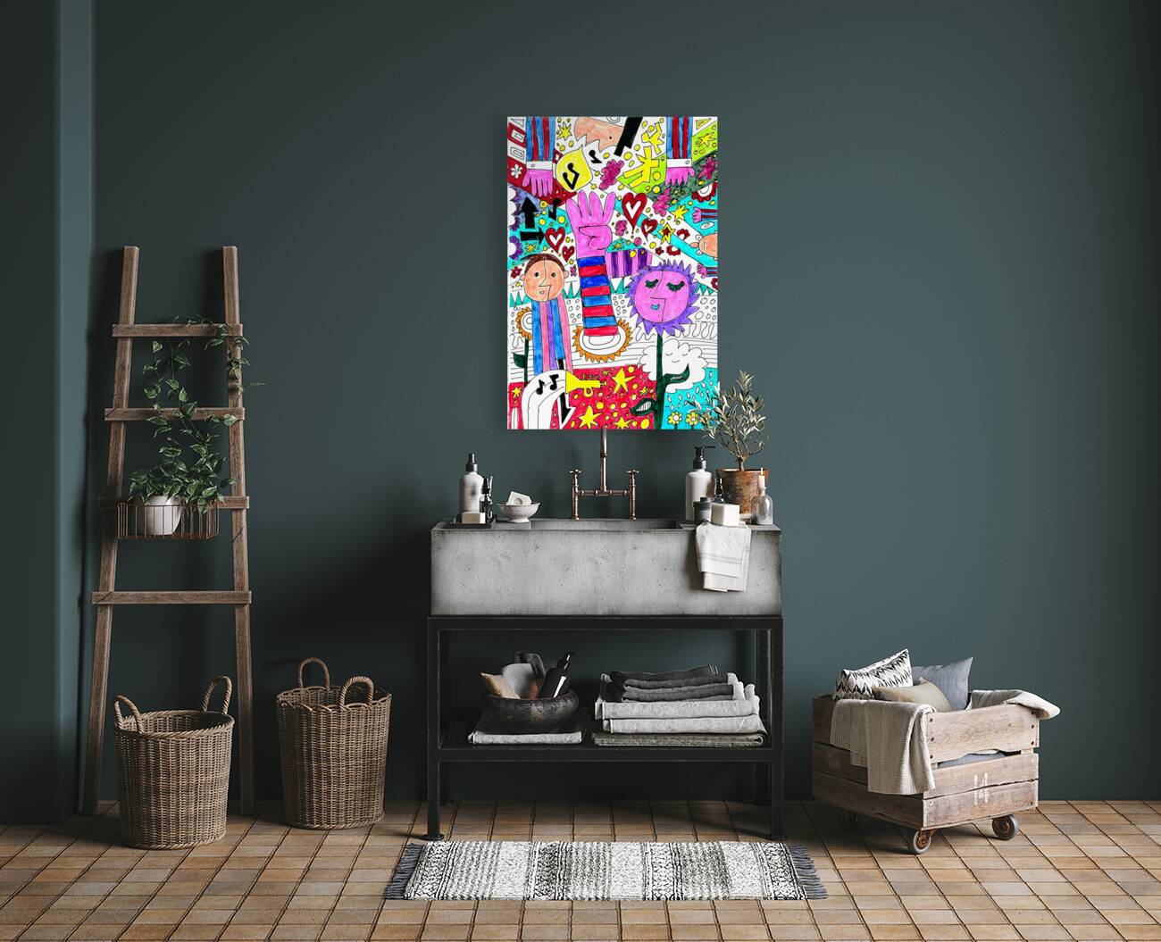 Abstract Doodle Art Elements Reproduction