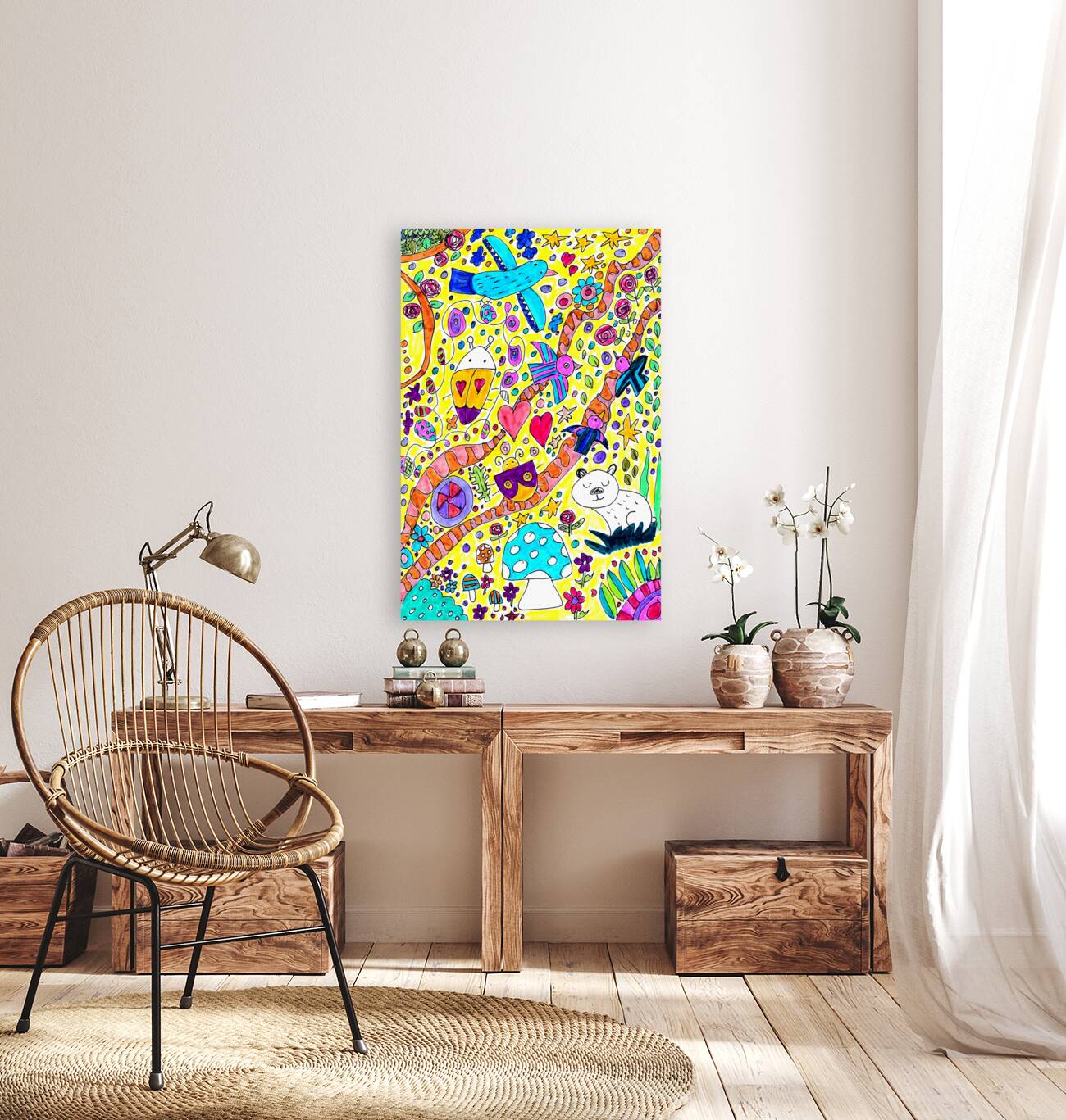 Abstract Doodle Art Fun Design Reproduction