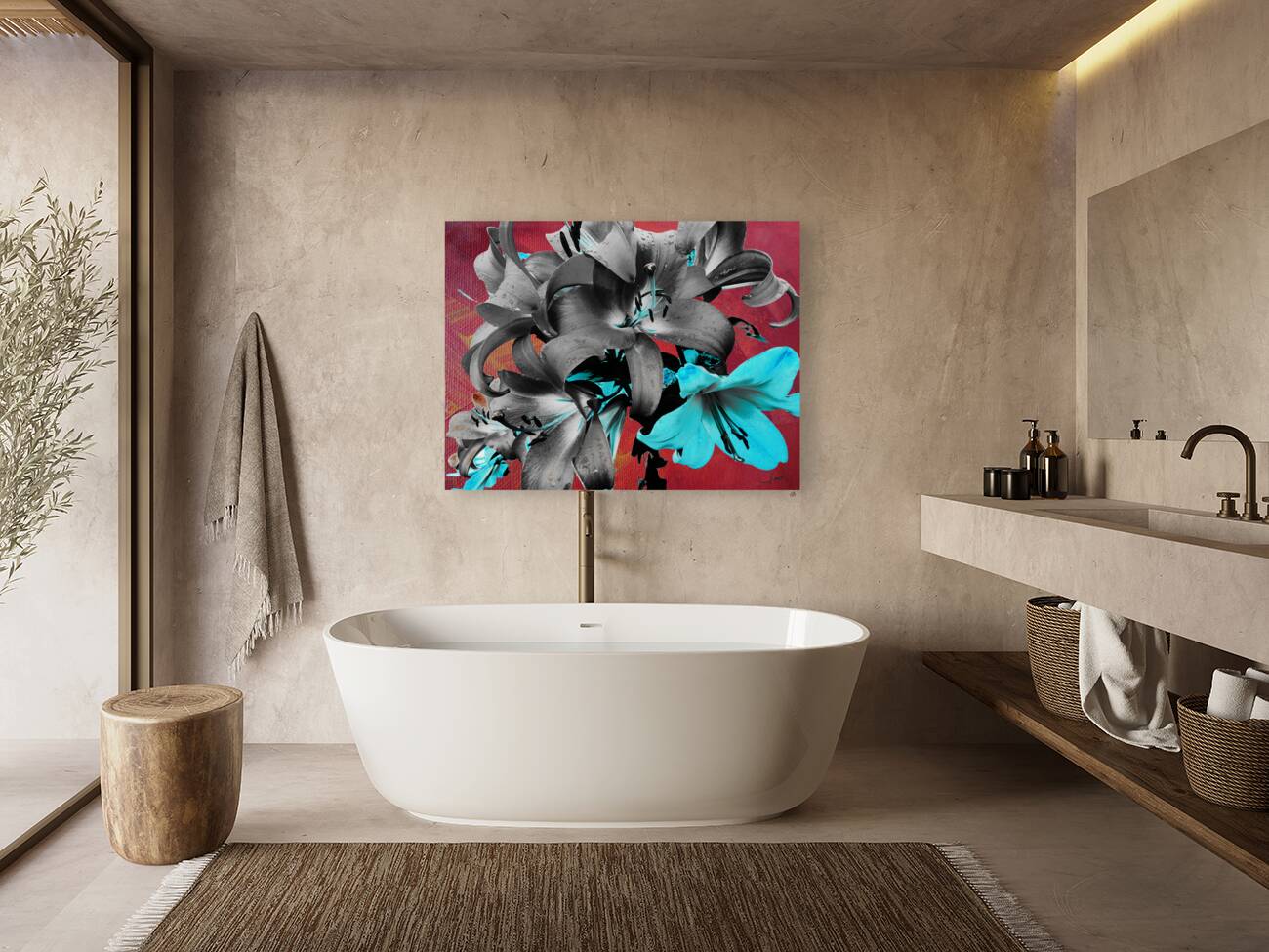 Darkly Inverted Poster Colour Lilies Reproduction