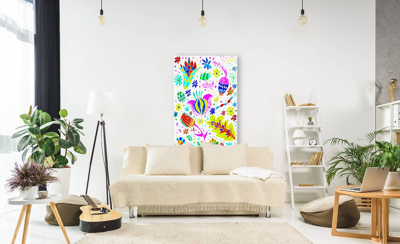 Abstract Decorative Whimsical Flowers Reproduction