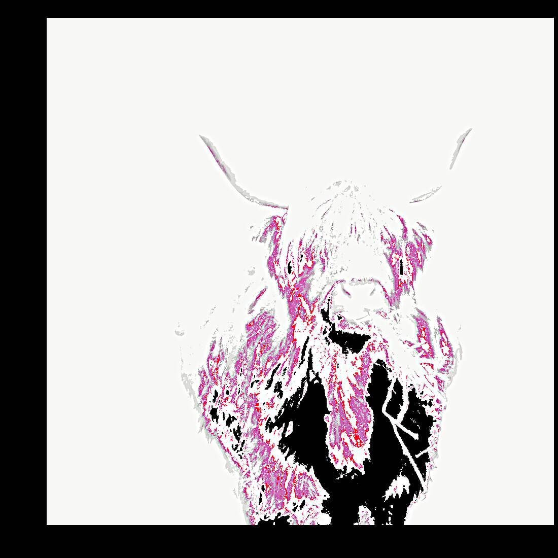 Abstract Pink Minimalist Highland Cow Reproduction