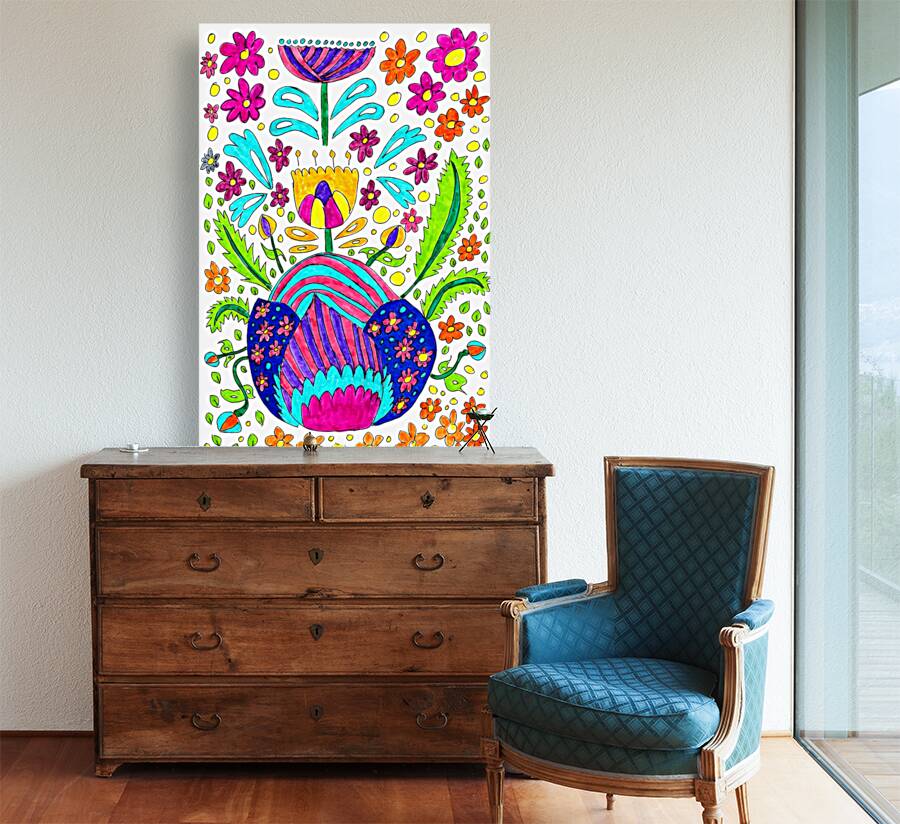 Abstract Vibrant Florals Reproduction