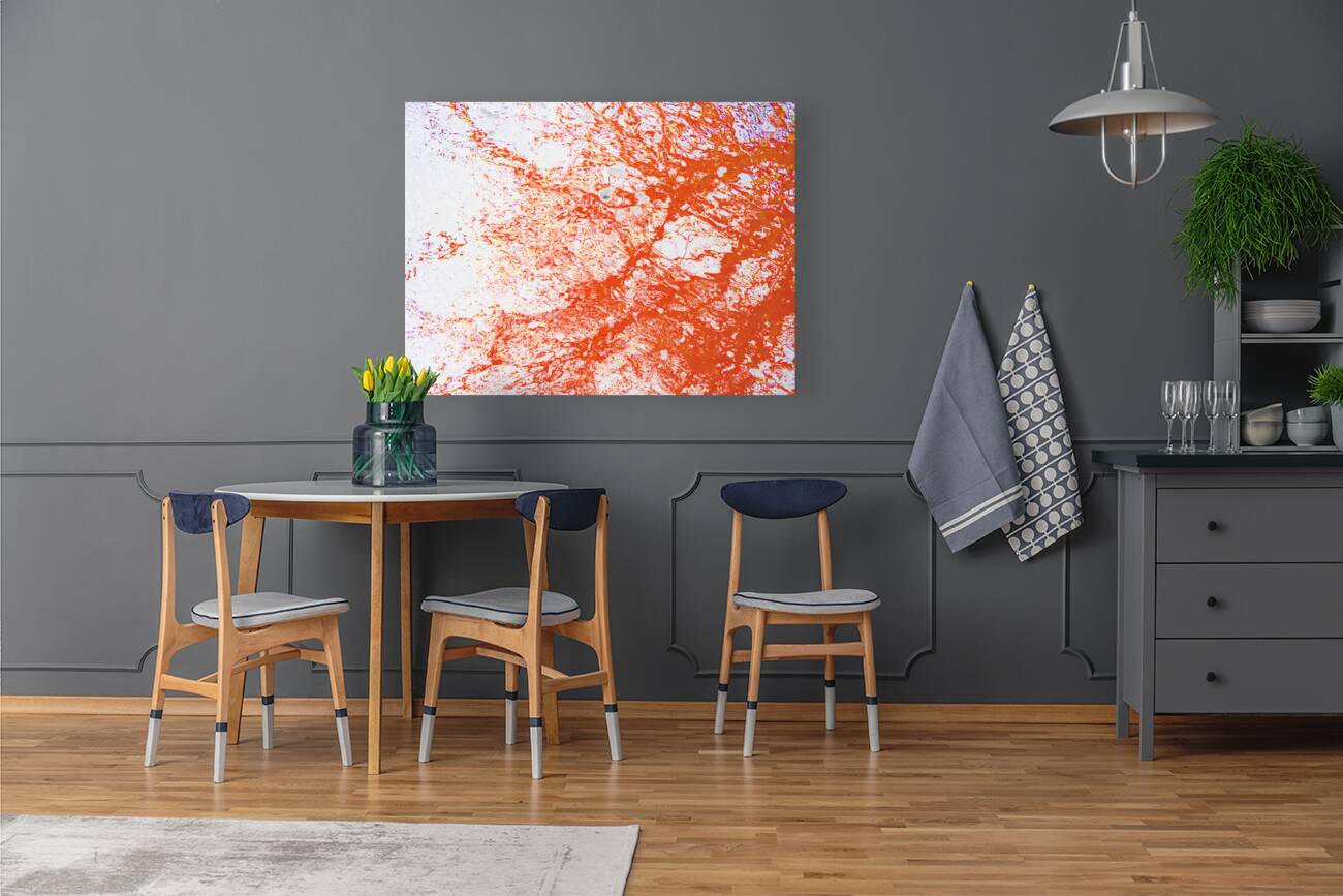  Abstract Orange Water Reflections                                                                                                           Reproduction
