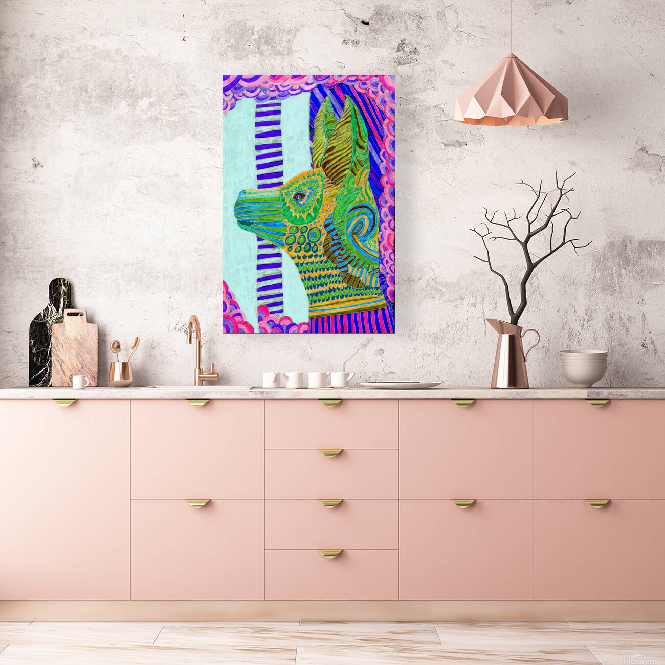 Abstract Egyptian Dog Too Reproduction