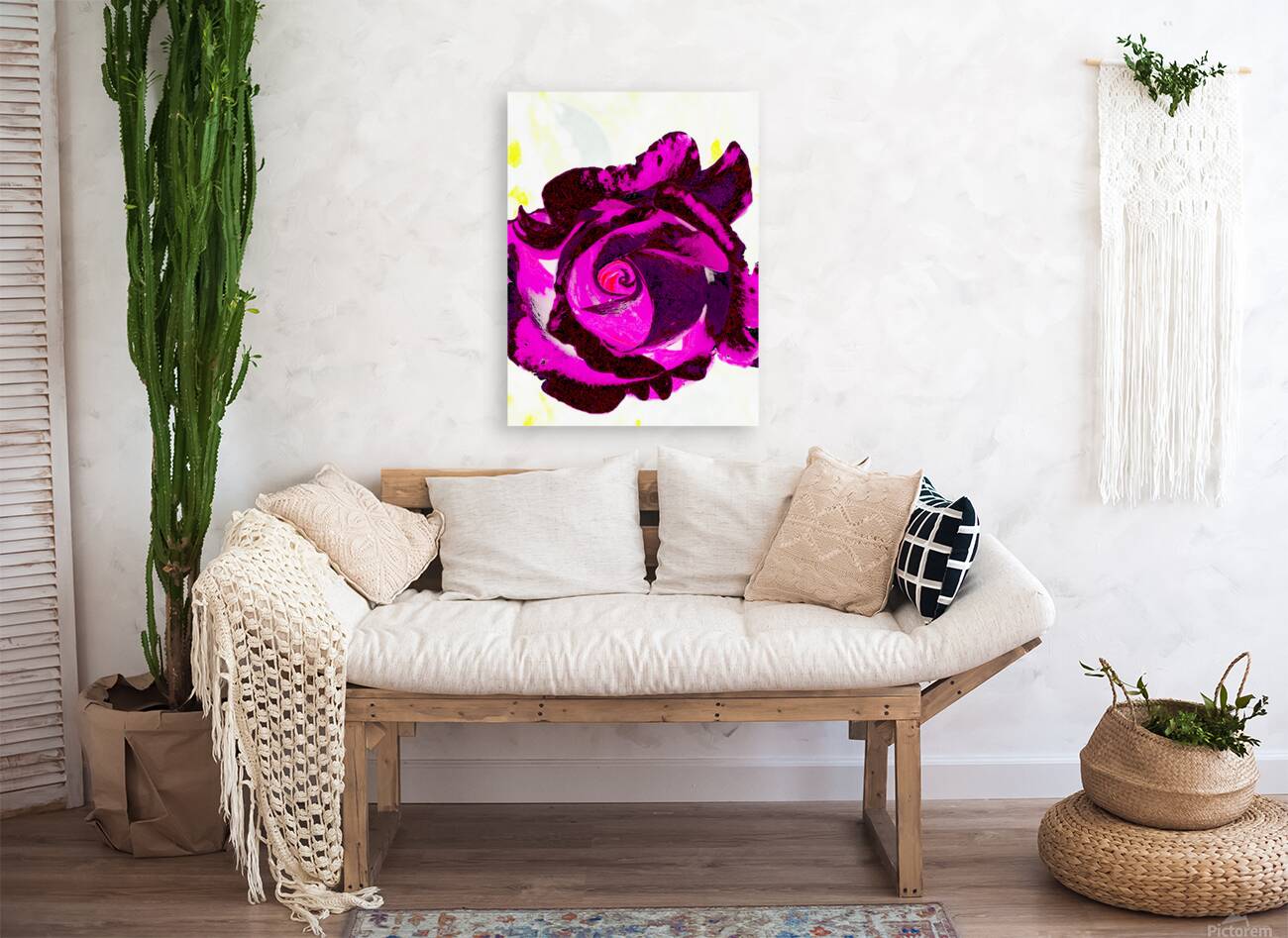 Abstract Pink and Purple Rose Reproduction