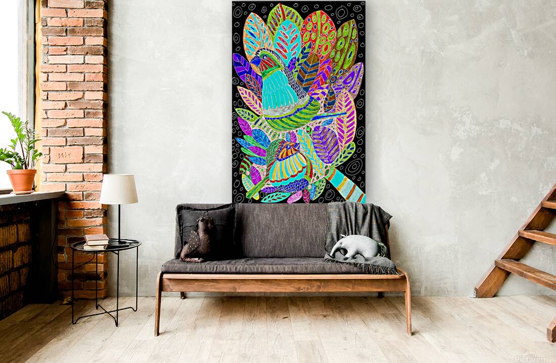 Abstract Pastel Birds Reproduction