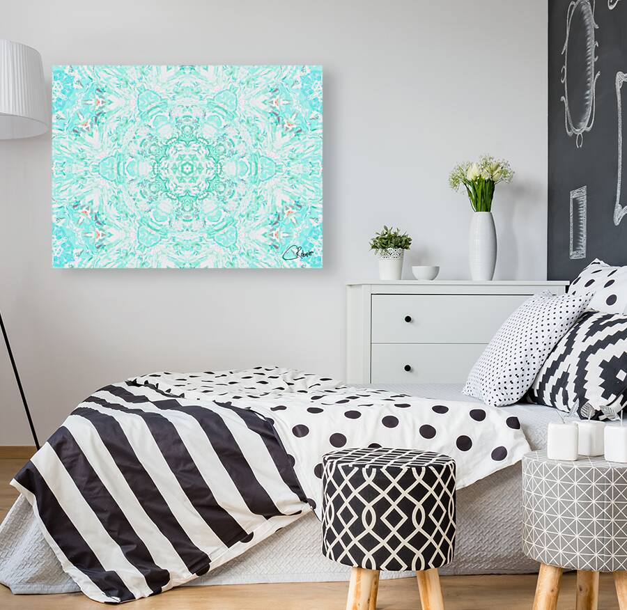  Abstract Colours Collide in Lime Greens and Whites  Reproduction