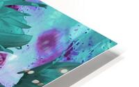 Abstract Teal Daisy HD Metal print