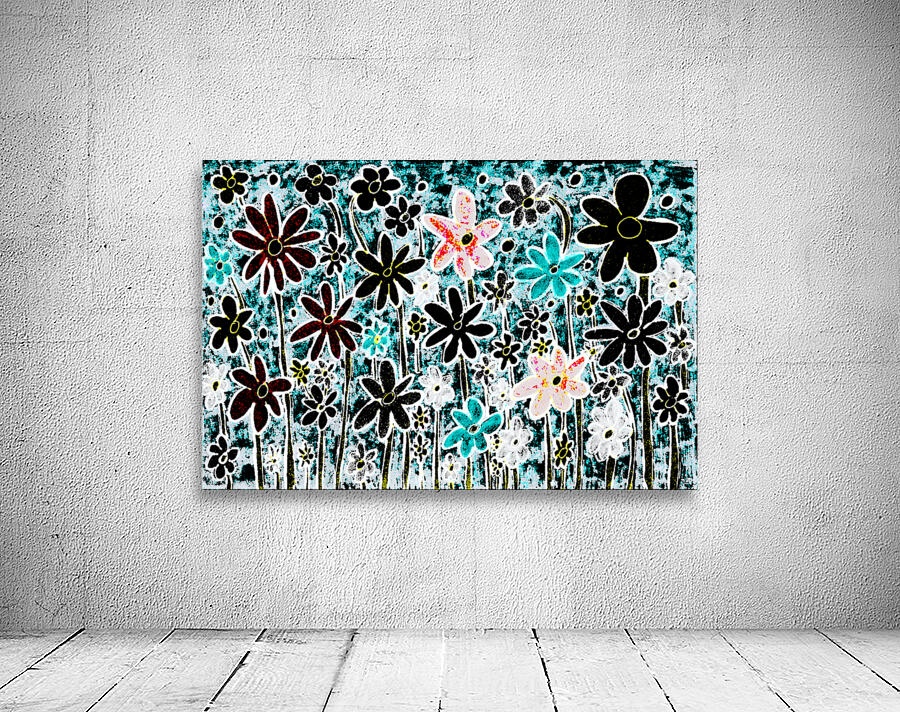 Abstract Textured Flora Display Wall Preview