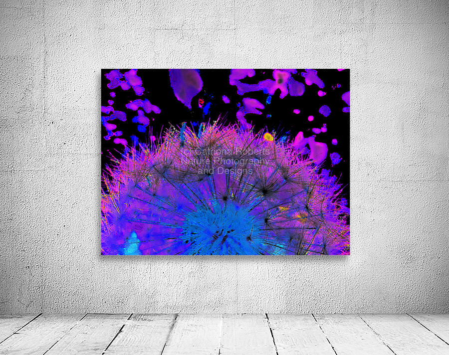 Abstract Neon Dandelion Seeds Close Up Wall Preview