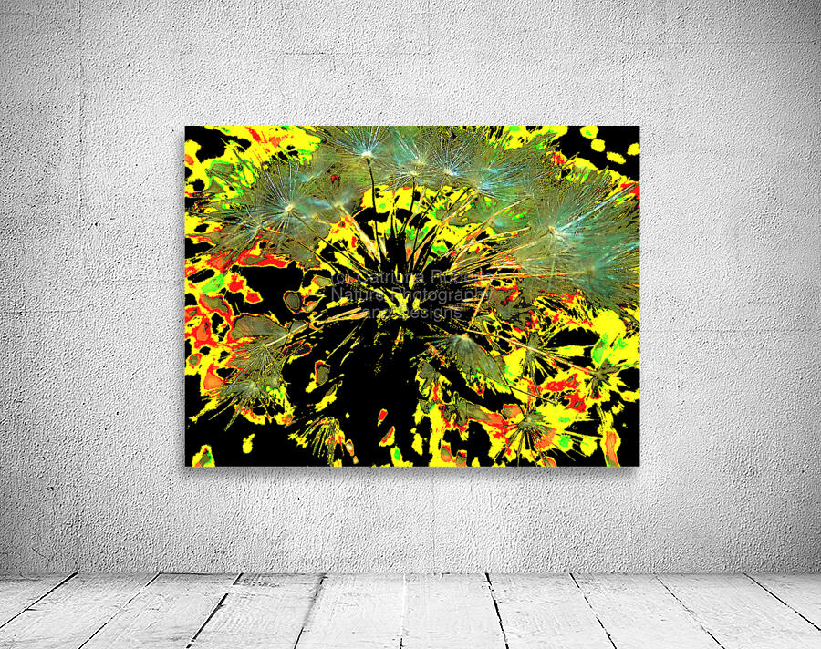 Bright Abstract Dandelion Clock Wall Preview