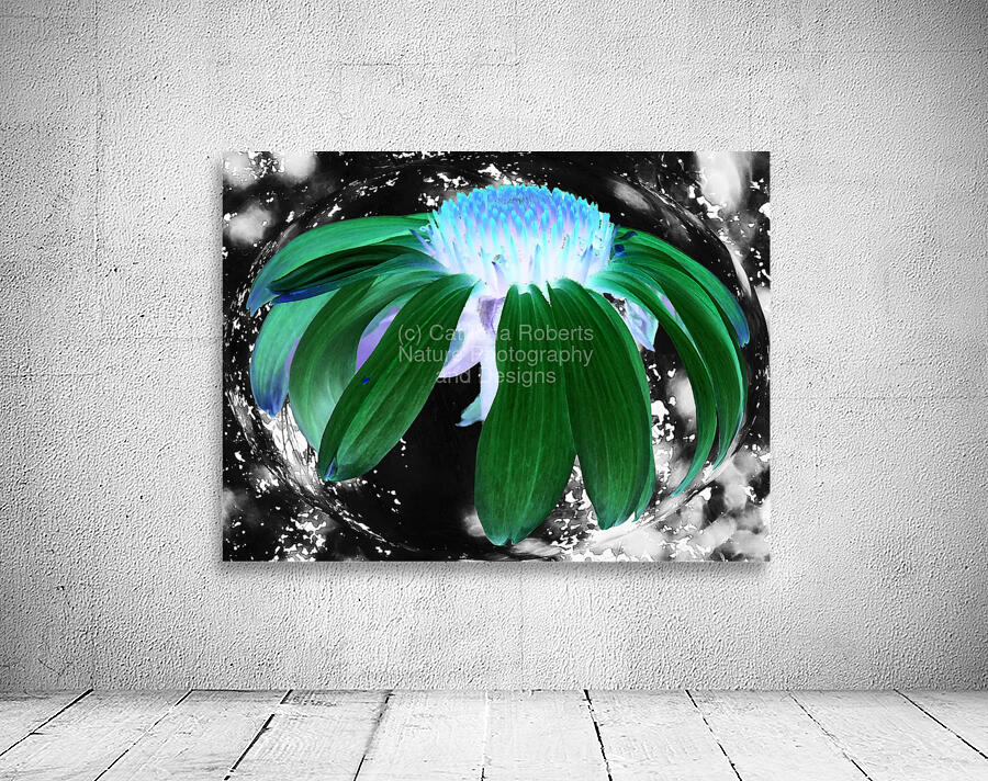  Abstract Green Cone Flower Wall Preview