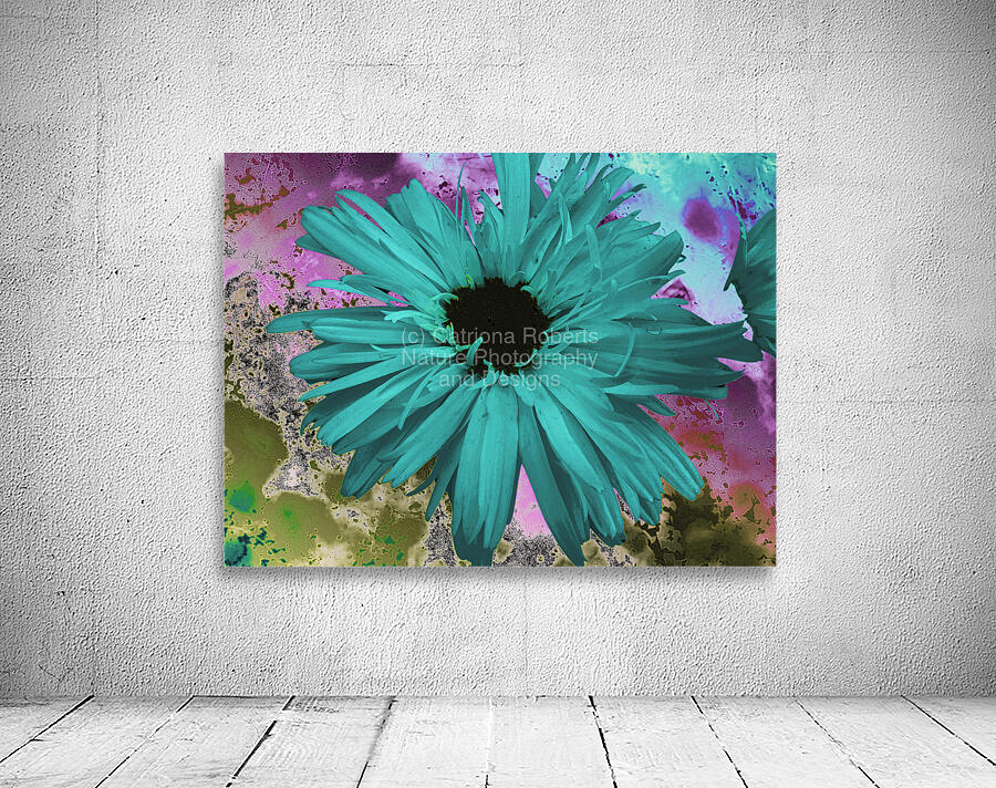 Abstract Teal Daisy Wall Preview