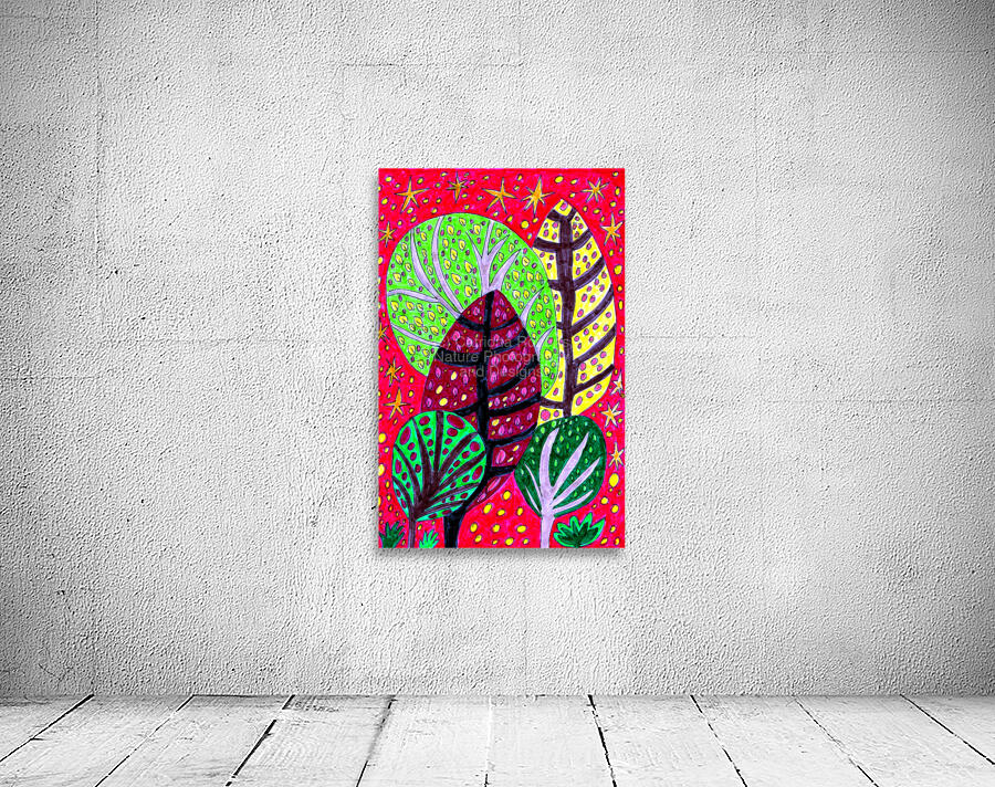 Five Abstract Doodle Trees Wall Preview