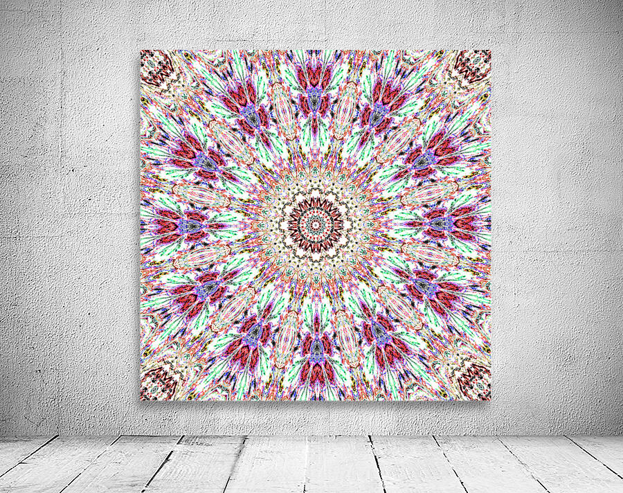 Abstract Kaleidoscope Mandala Pattern Red and Pink Wall Preview