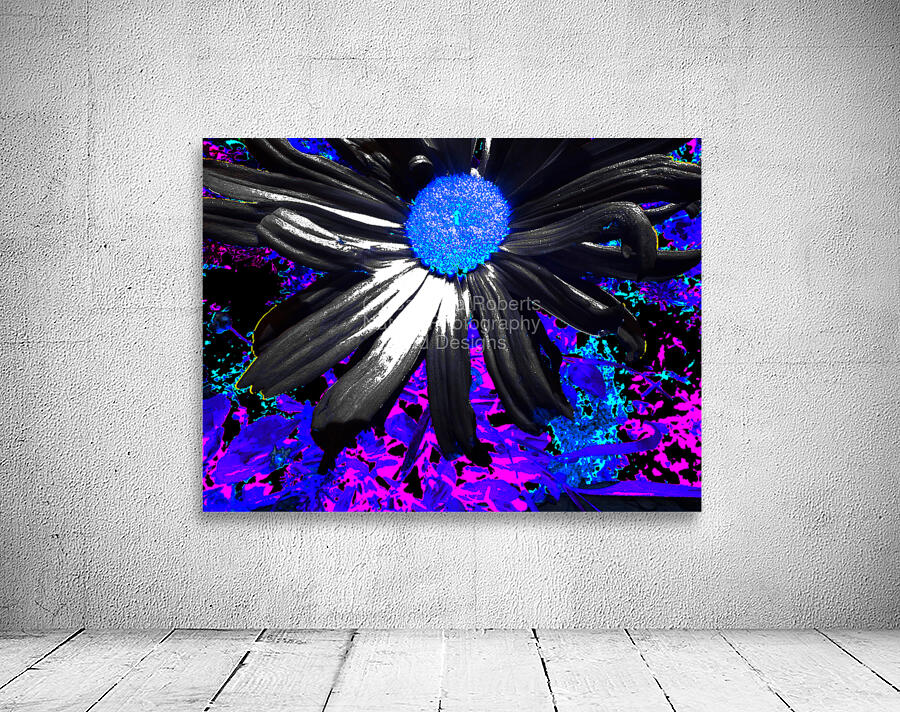 Abstract Vibrant Neon Daisy Flower Wall Preview