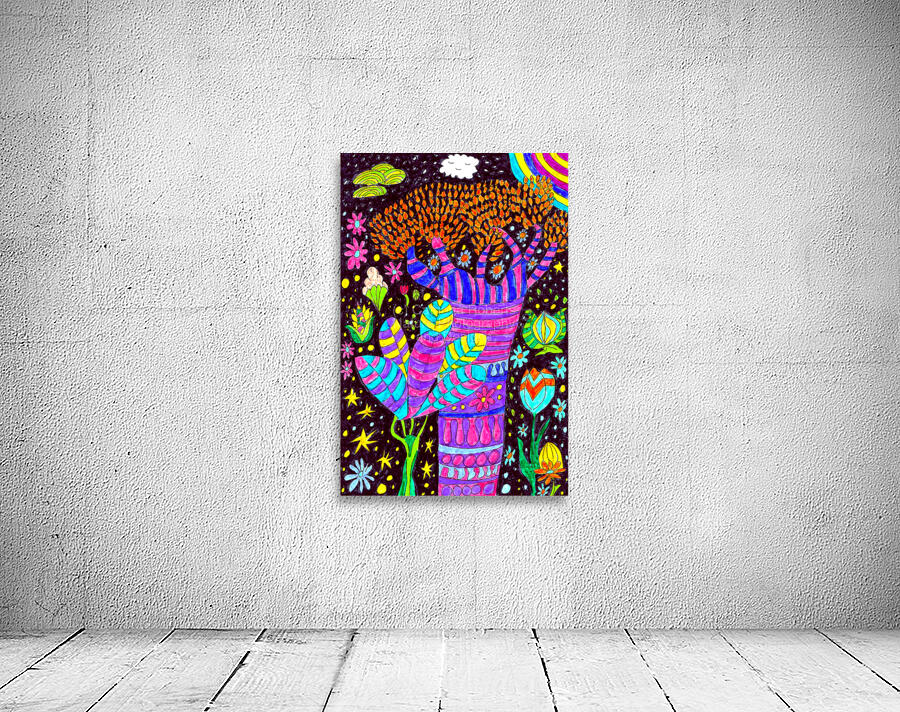 Abstract Whimsical Plants Wall Preview