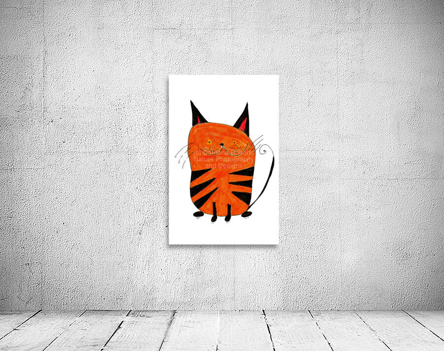 Abstract Smiling Striped Cat Wall Preview
