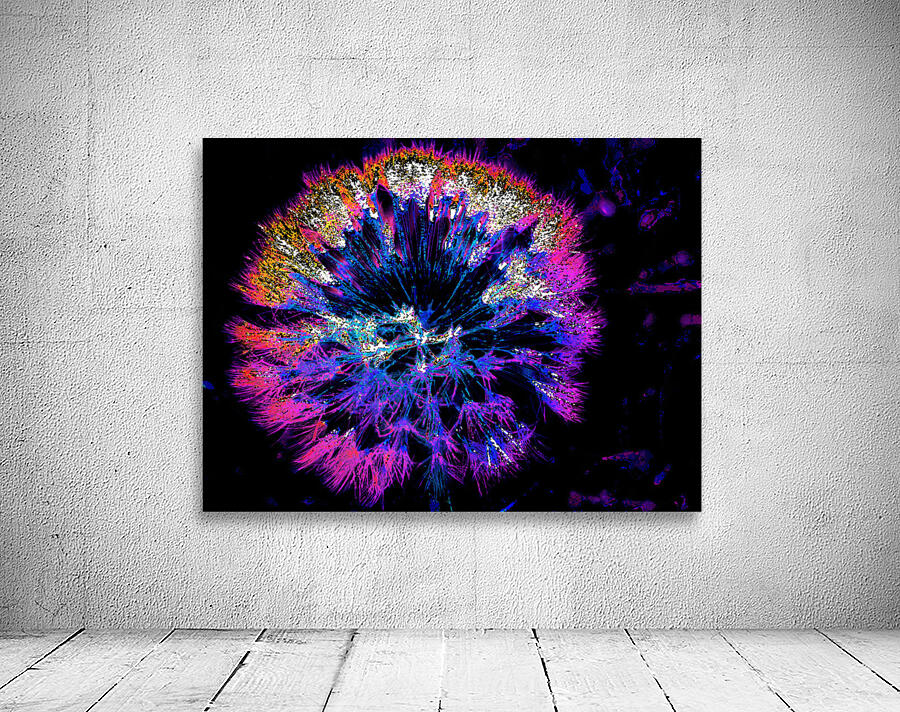 Abstract Neon Dandelion Head Wall Preview