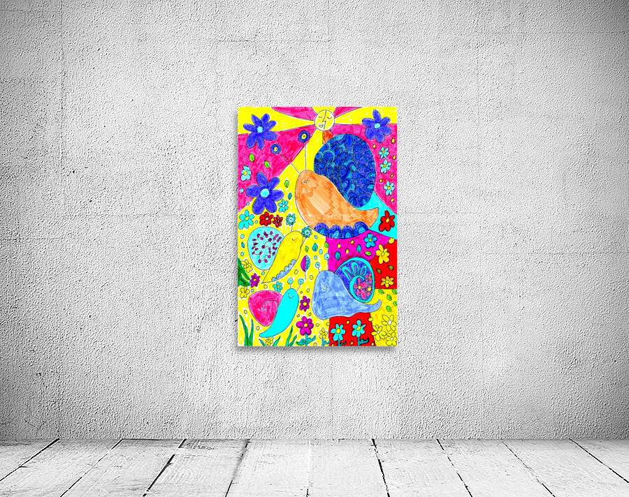 Abstract Cute Snails Wall Preview