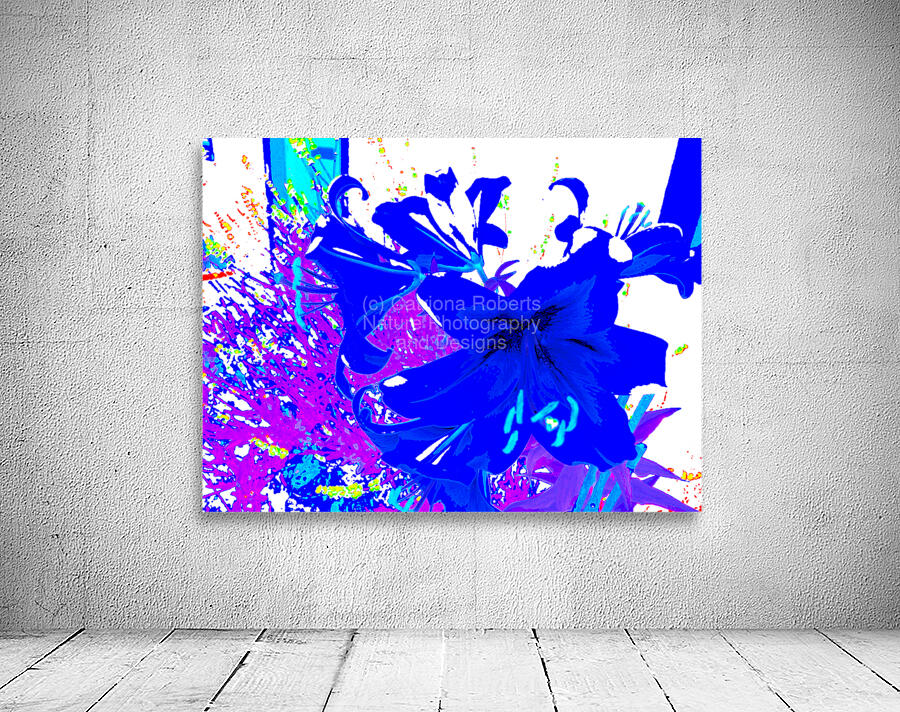 Abstract Blue Lilies                                                                                                                      Wall Preview
