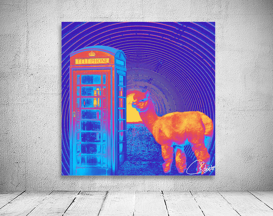 Tunnel Phone Box Lama and Randomness in the Scottish Highlands  Wall Preview