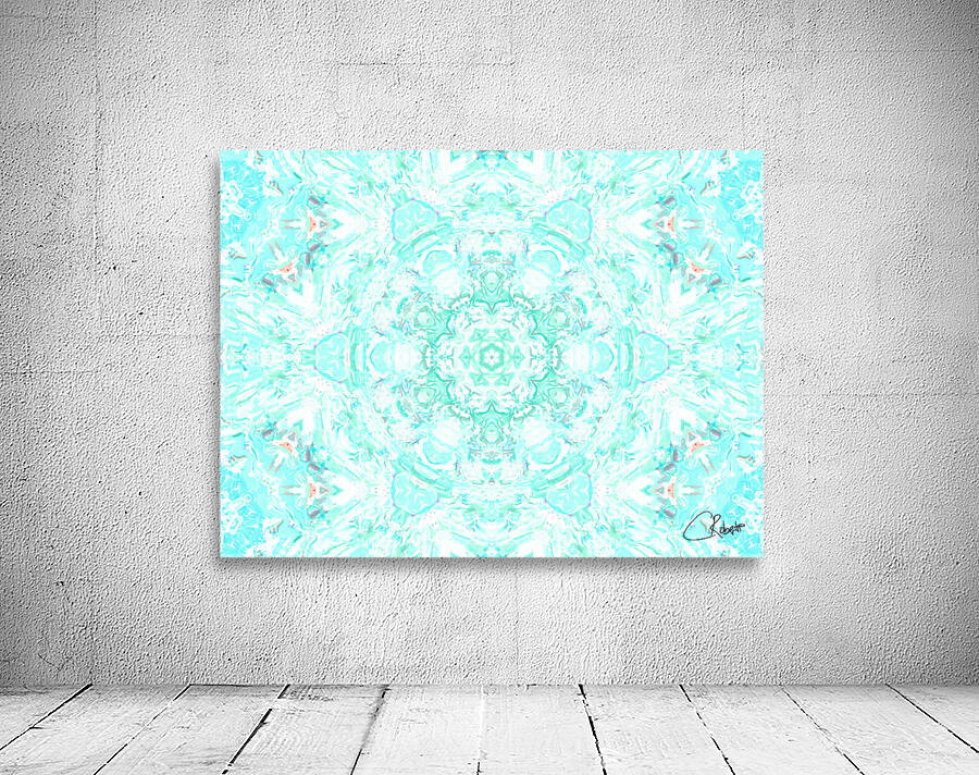  Abstract Colours Collide in Lime Greens and Whites  Wall Preview