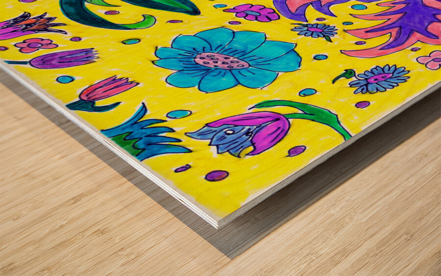 Abstract Floral Nature Design Wood print