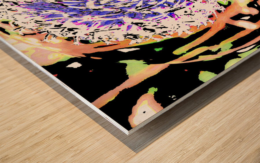  Abstract Swirling Woodland Plant Wood print