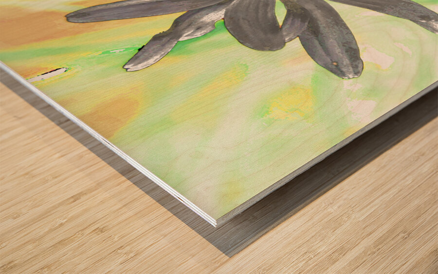  Abstract Daisy Sunbeam Wood print