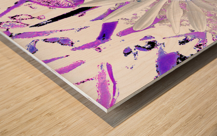 Cool Vivid Abstract Daisy Wood print